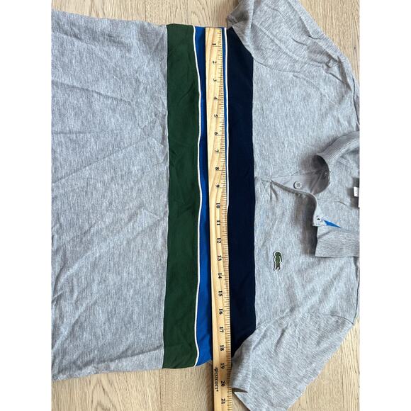 LACOSTE SPORT gray color stripe polo‎ size medium - Picture 7 of 10